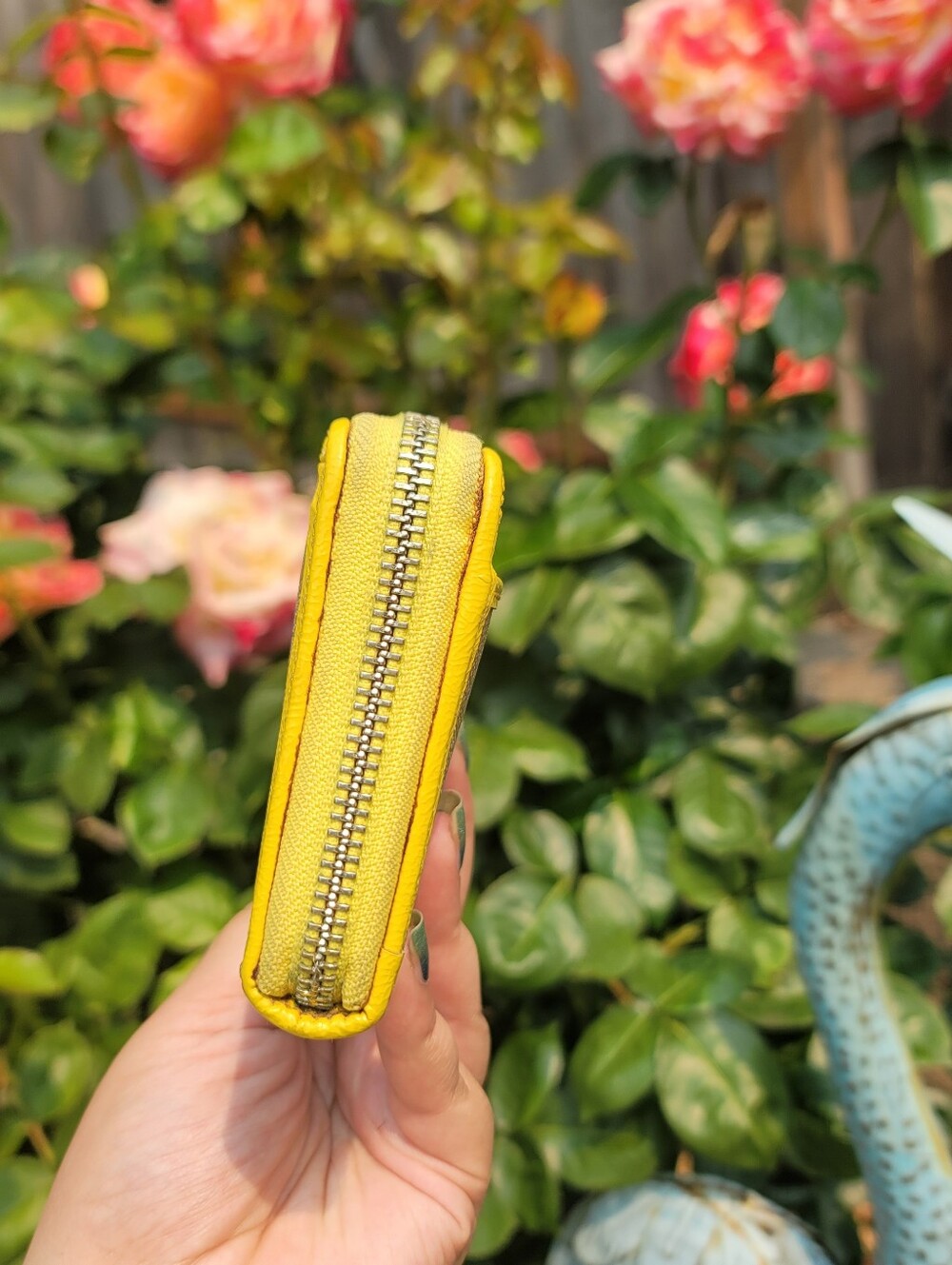 Coach Signature Stripe Yellow Wallet - Picture 2 of 14
